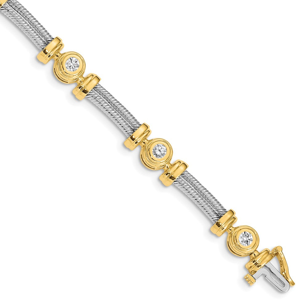 14k Two-tone 3.9mm Diamond Fancy Bracelet Mounting