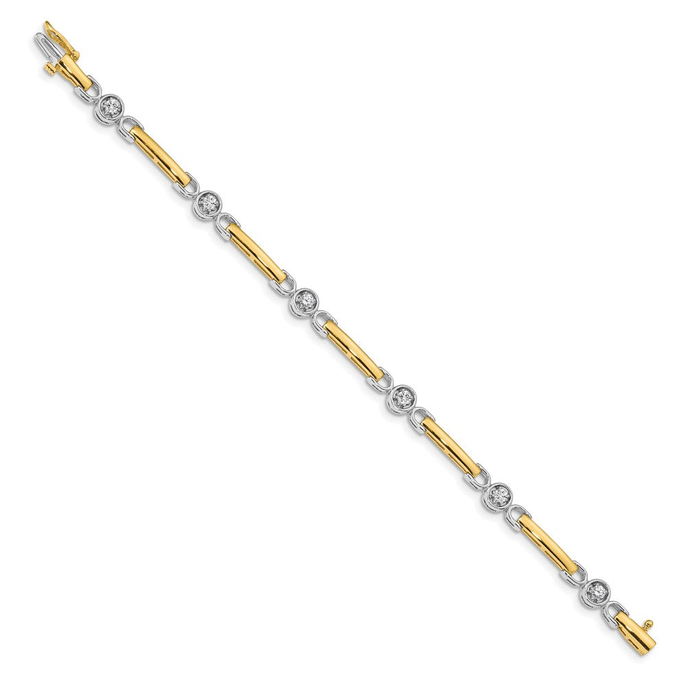 14k Two-tone 2.75mm Diamond Tennis Bracelet Mounting