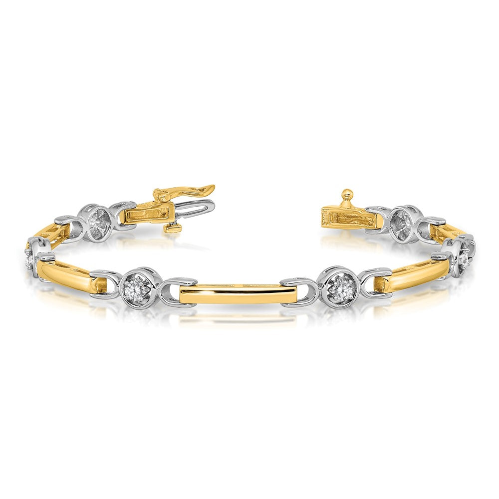 14k Two-tone VS Diamond Fancy Tennis Bracelet