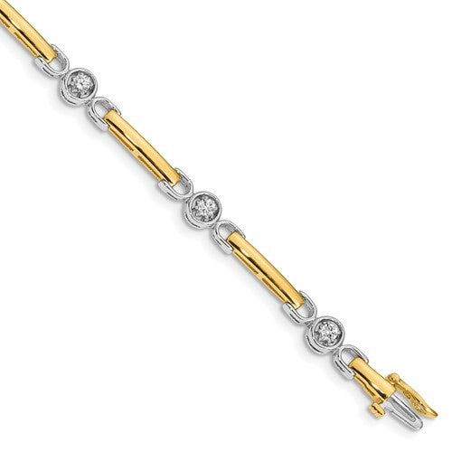 14k Two-tone 2.75mm Diamond Tennis Bracelet Mounting