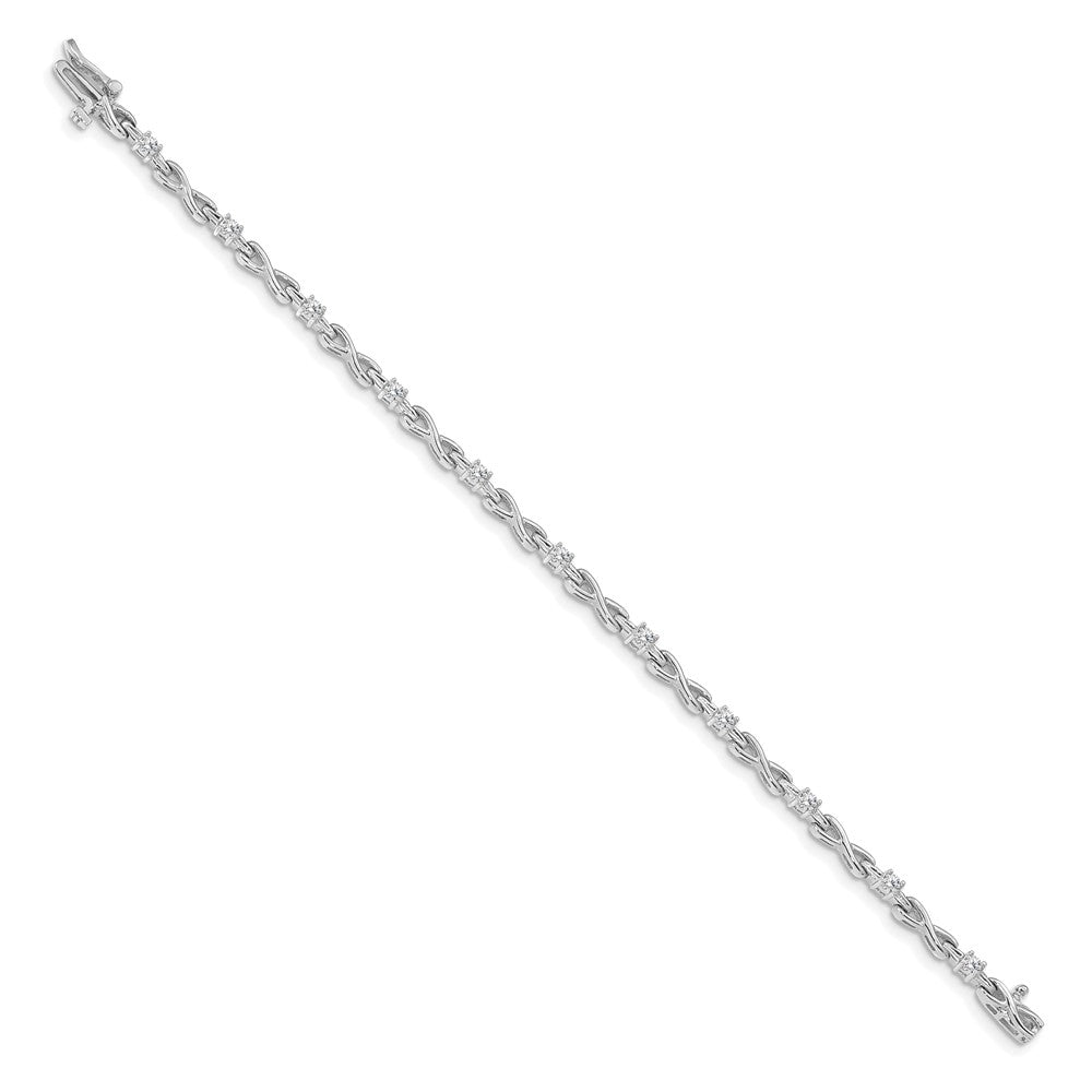 14k White Gold AAA Diamond Tennis Bracelet