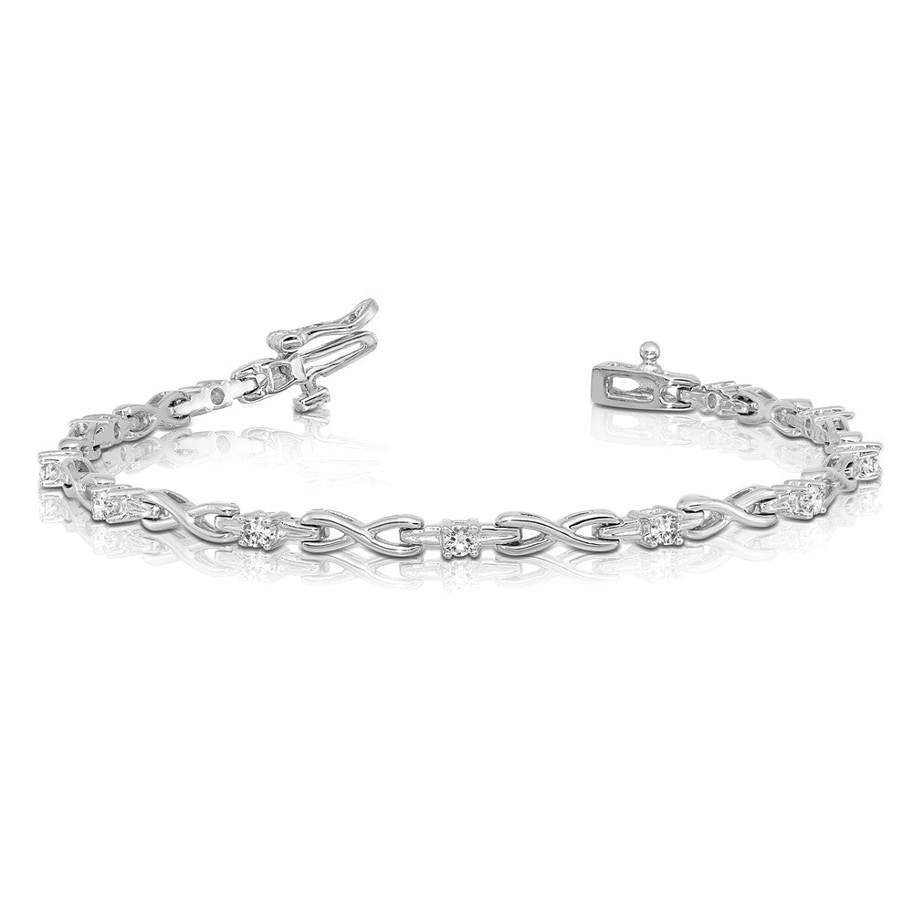14k White Gold AAA Diamond Tennis Bracelet