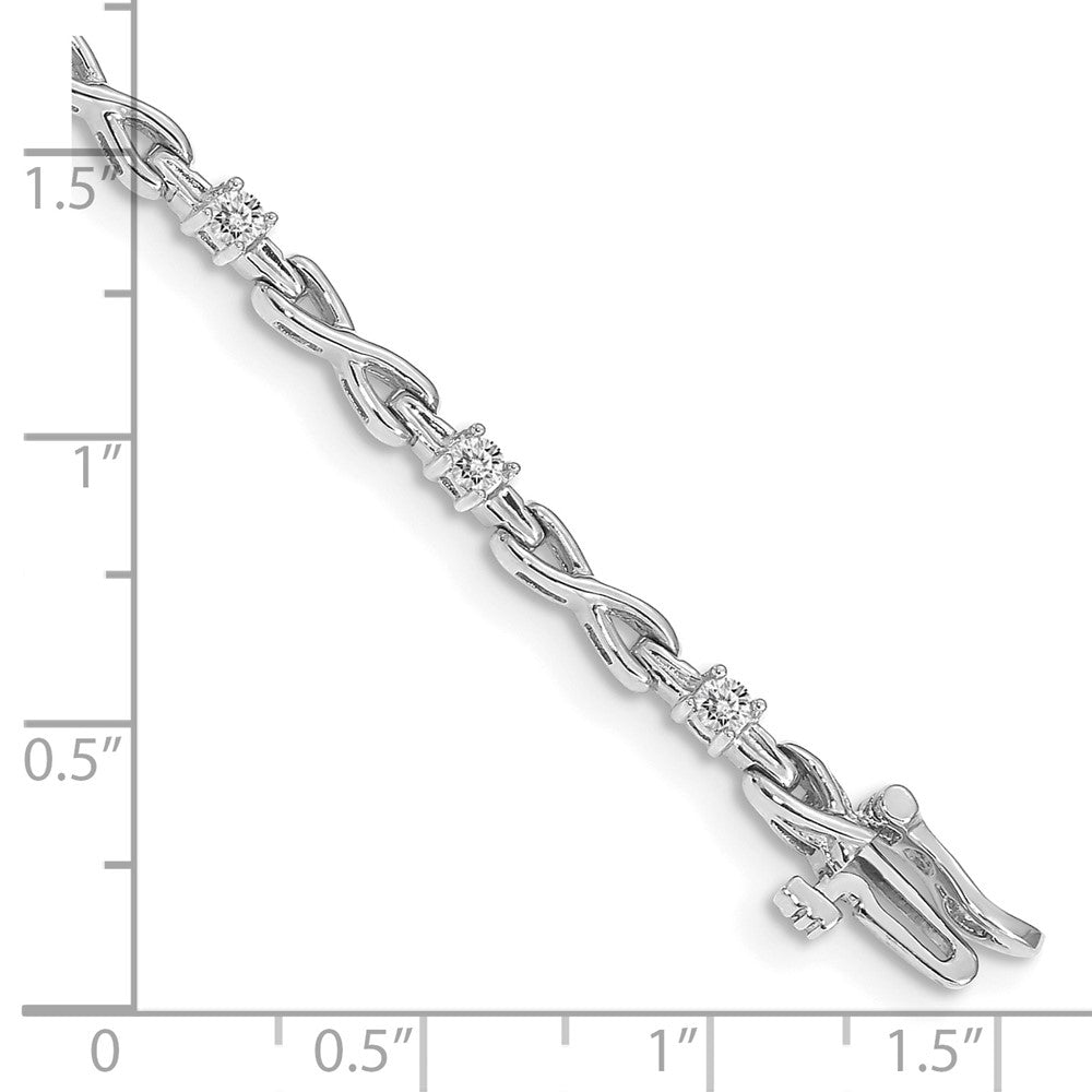 14k White Gold 2.3mm Tennis Bracelet Mounting