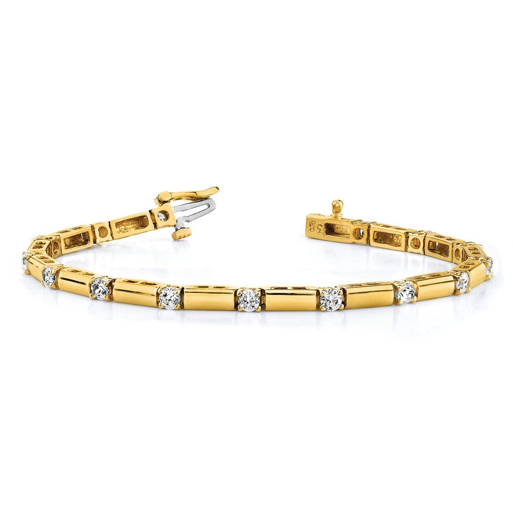 14k 3.8mm Diamond Bar Link Tennis Bracelet Mounting