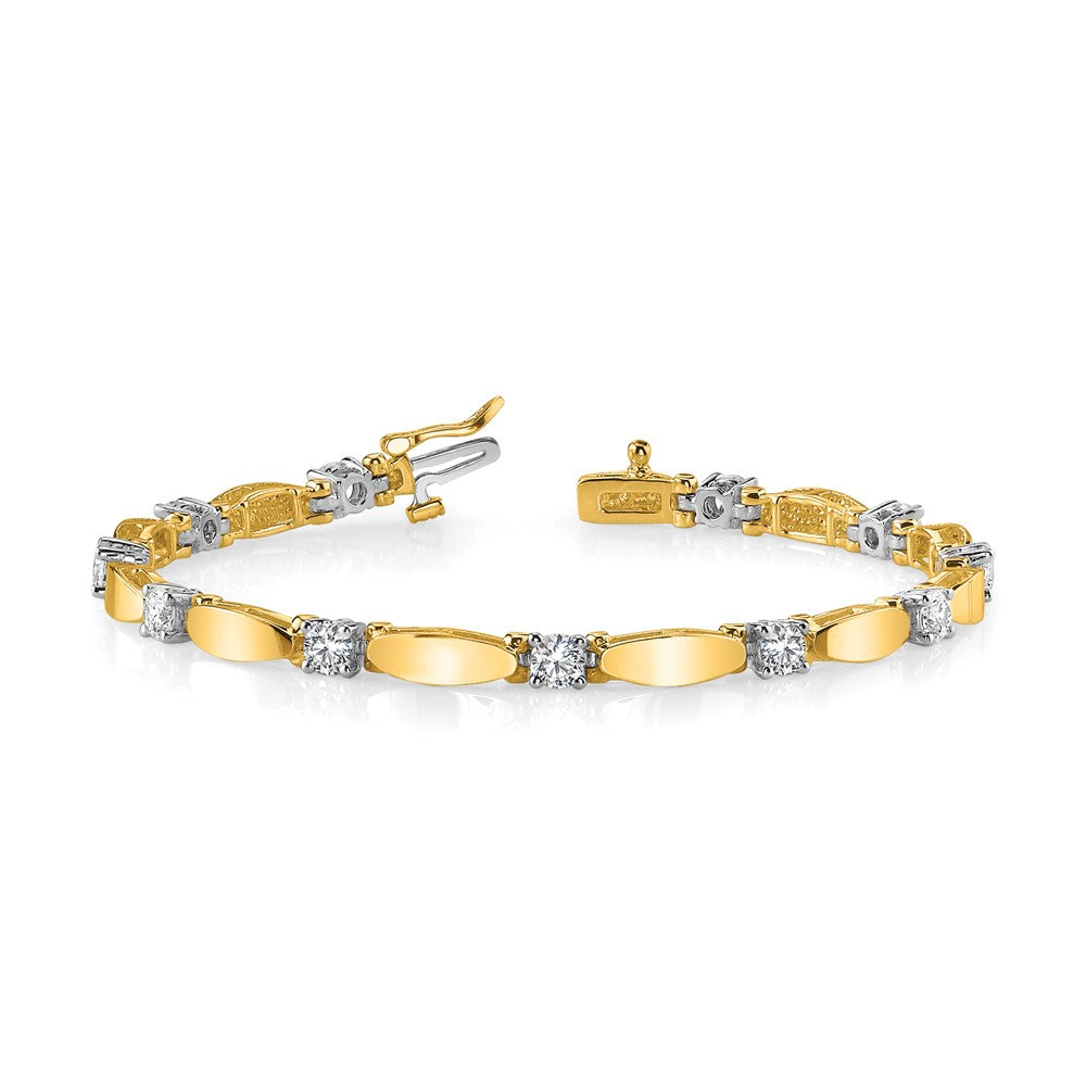 14k Two-tone VS Diamond Tennis Bracelet