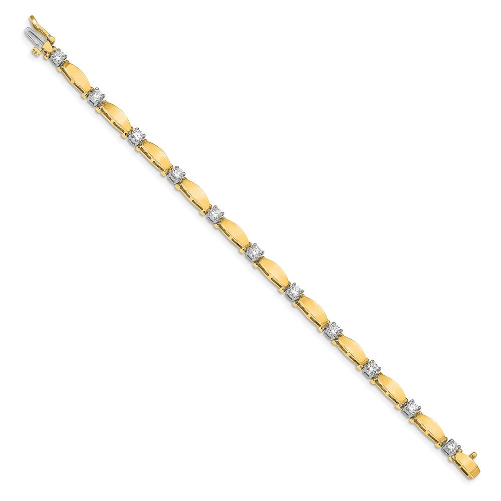 14k Two-tone VS Diamond Tennis Bracelet