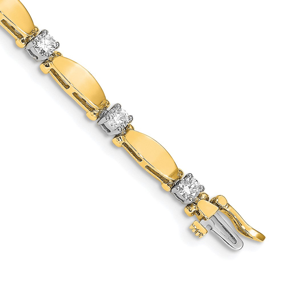 14k Two-tone VS Diamond Tennis Bracelet