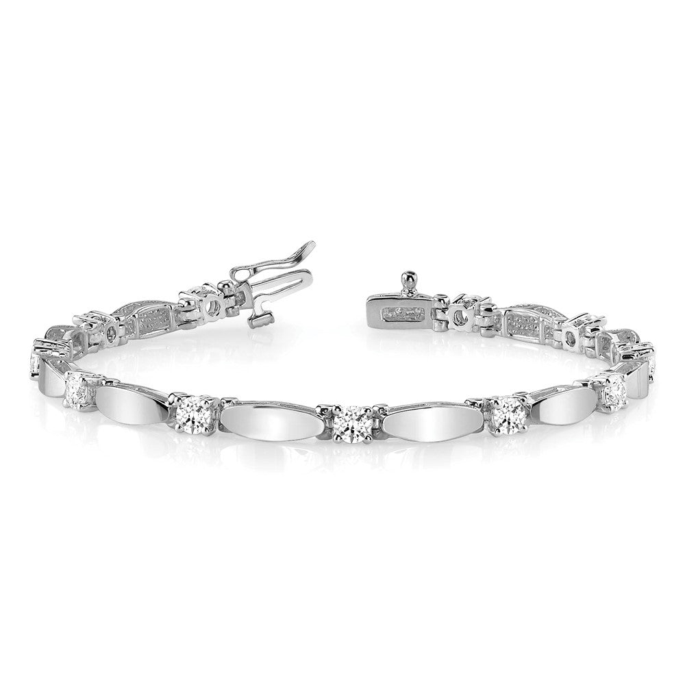 14k White Gold AAA Diamond Tennis Bracelet