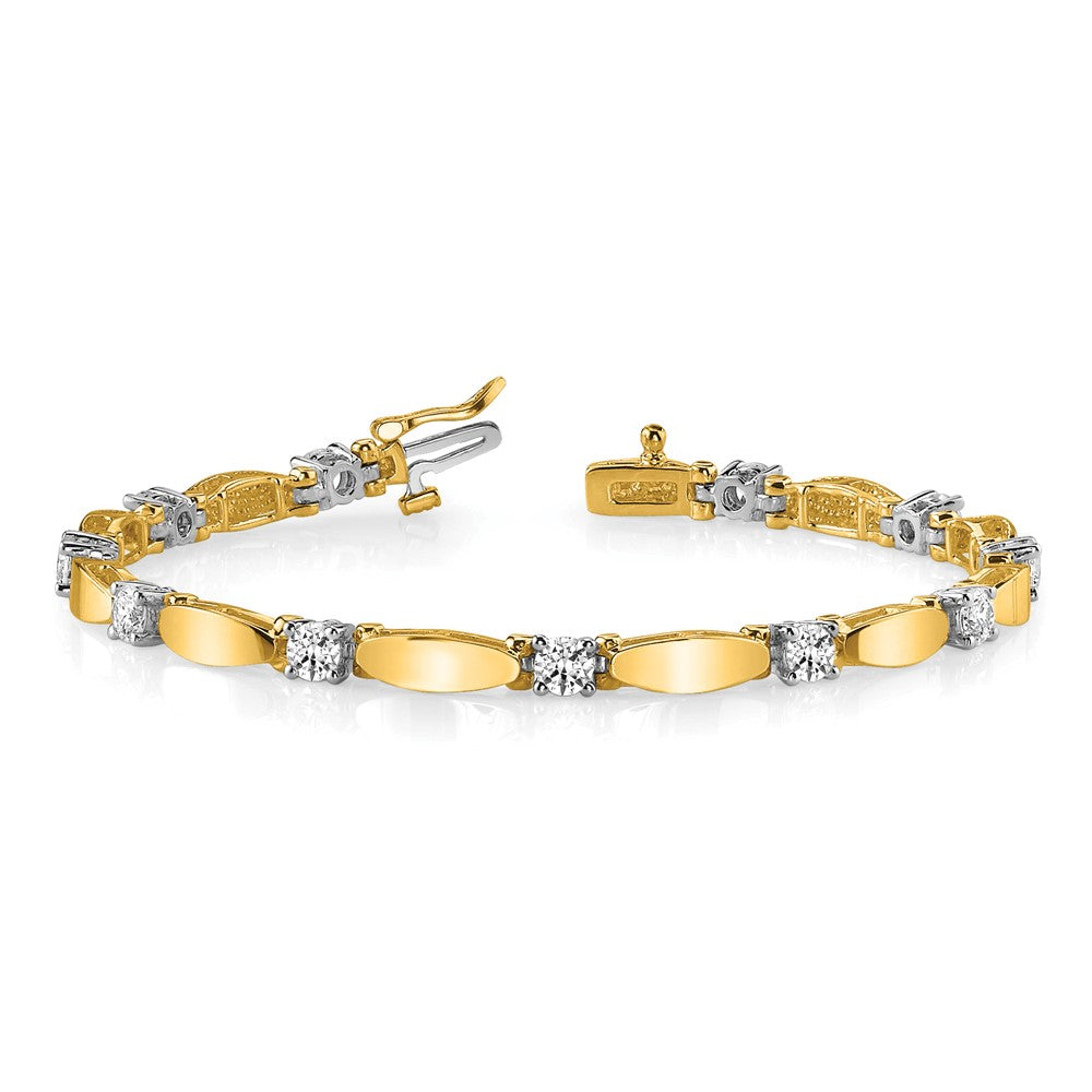14k Two-tone VS Diamond Tennis Bracelet
