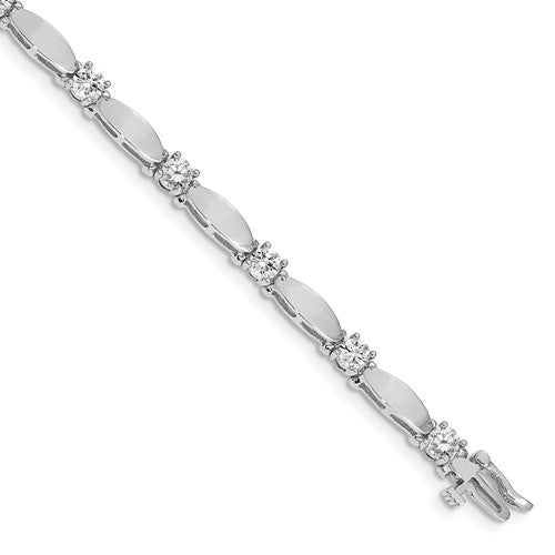 14k White Gold 4mm Bar Link Tennis Bracelet Mounting