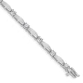 14k White Gold 4mm Bar Link Tennis Bracelet Mounting