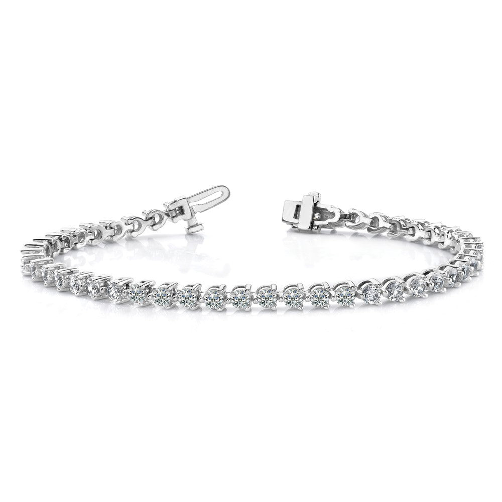 14k White Gold A Diamond Tennis Bracelet