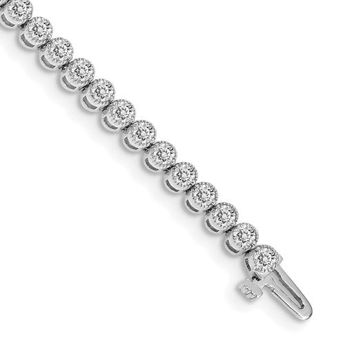14k White Gold A Diamond Tennis Bracelet