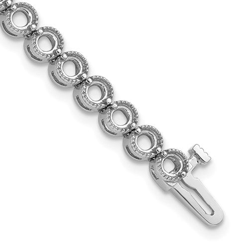 14k White Diamond Tennis Bracelet Mounting