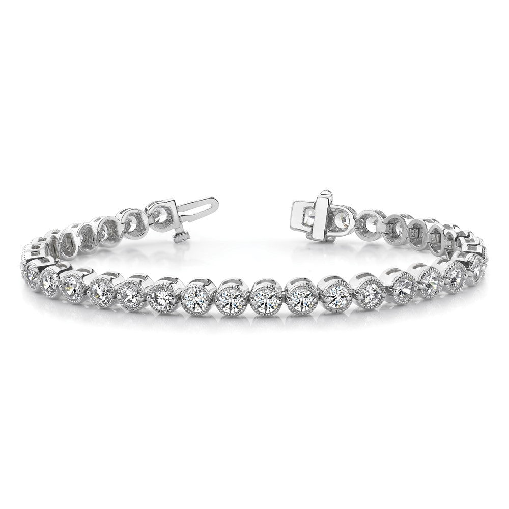 14k White Gold A Diamond Tennis Bracelet