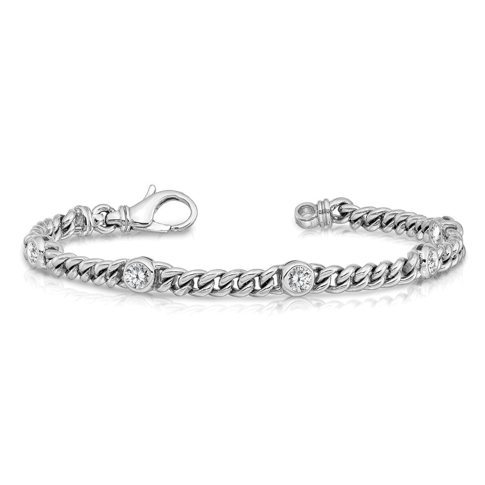 14k White Gold A Diamond Fancy Bracelet
