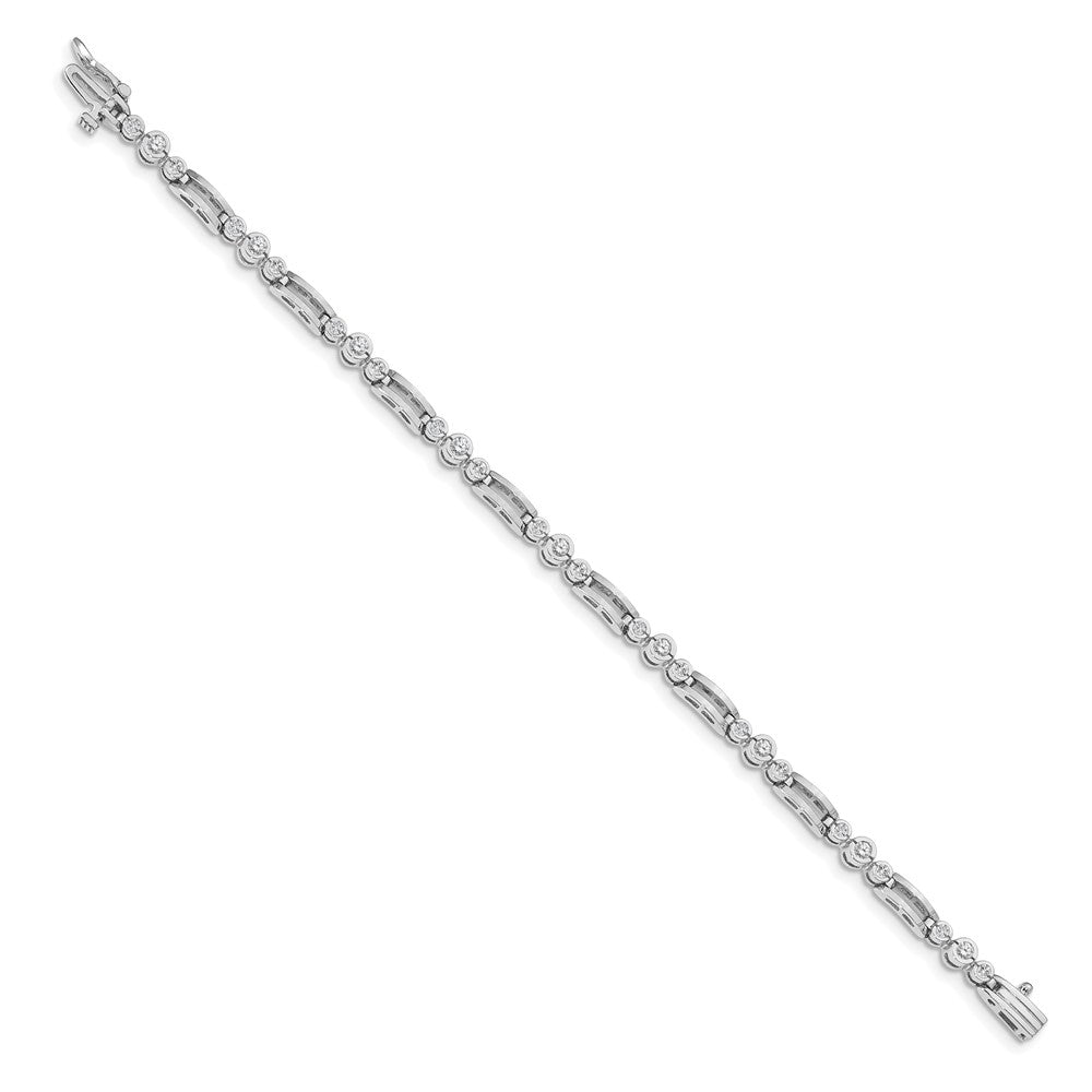 14k White Gold Fancy Link Tennis Bracelet Mounting