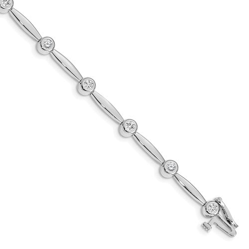 14k White Gold 2.3mm Bar Link Bracelet Mounting