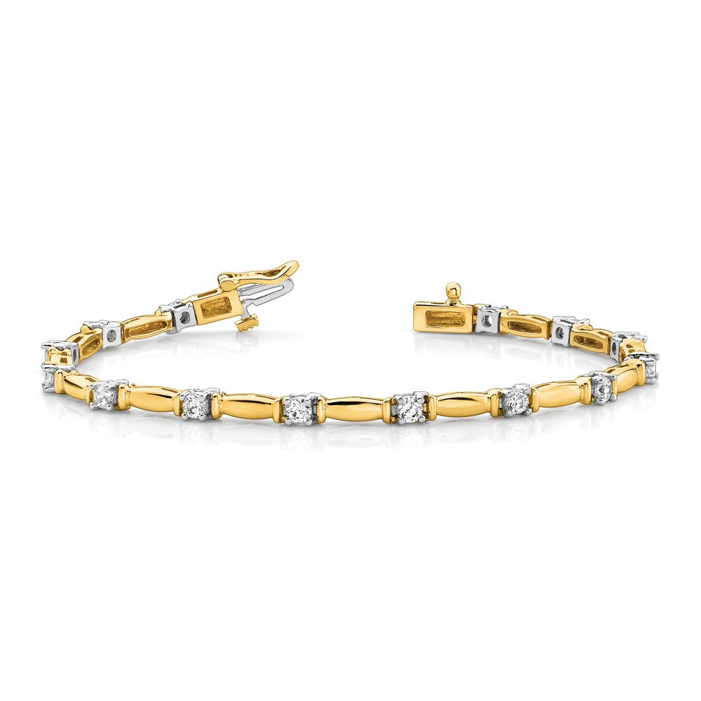 14k Two-tone VS Diamond Tennis Bracelet