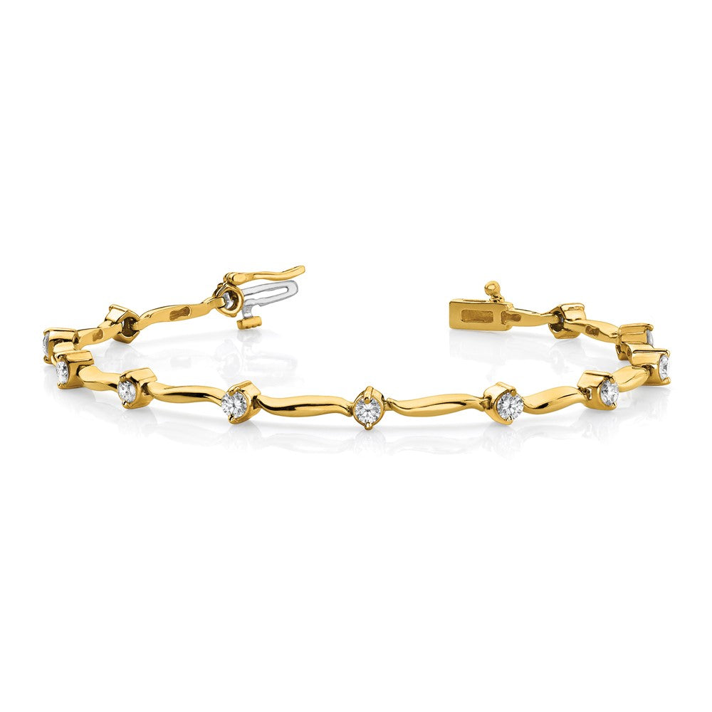 14k AA Diamond Bar Link Tennis Bracelet