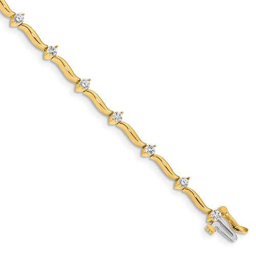14k 2.6mm Stones Bar Link Tennis Bracelet Mounting