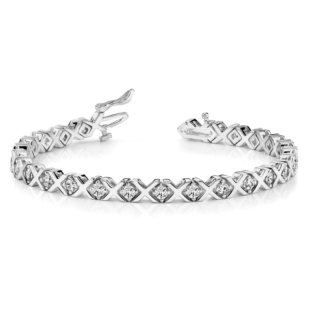 14k White Gold 2.9mm Stones Tennis Bracelet Mounting