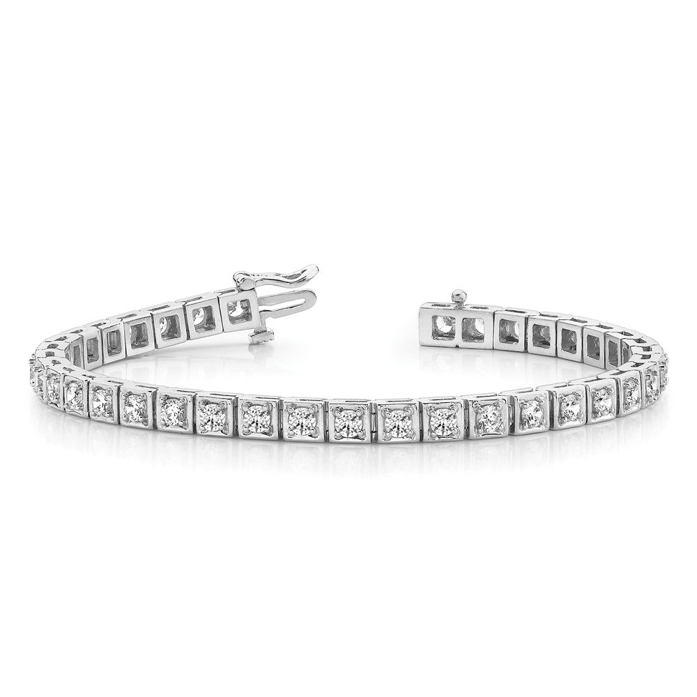 14k White Gold A Diamond Tennis Bracelet