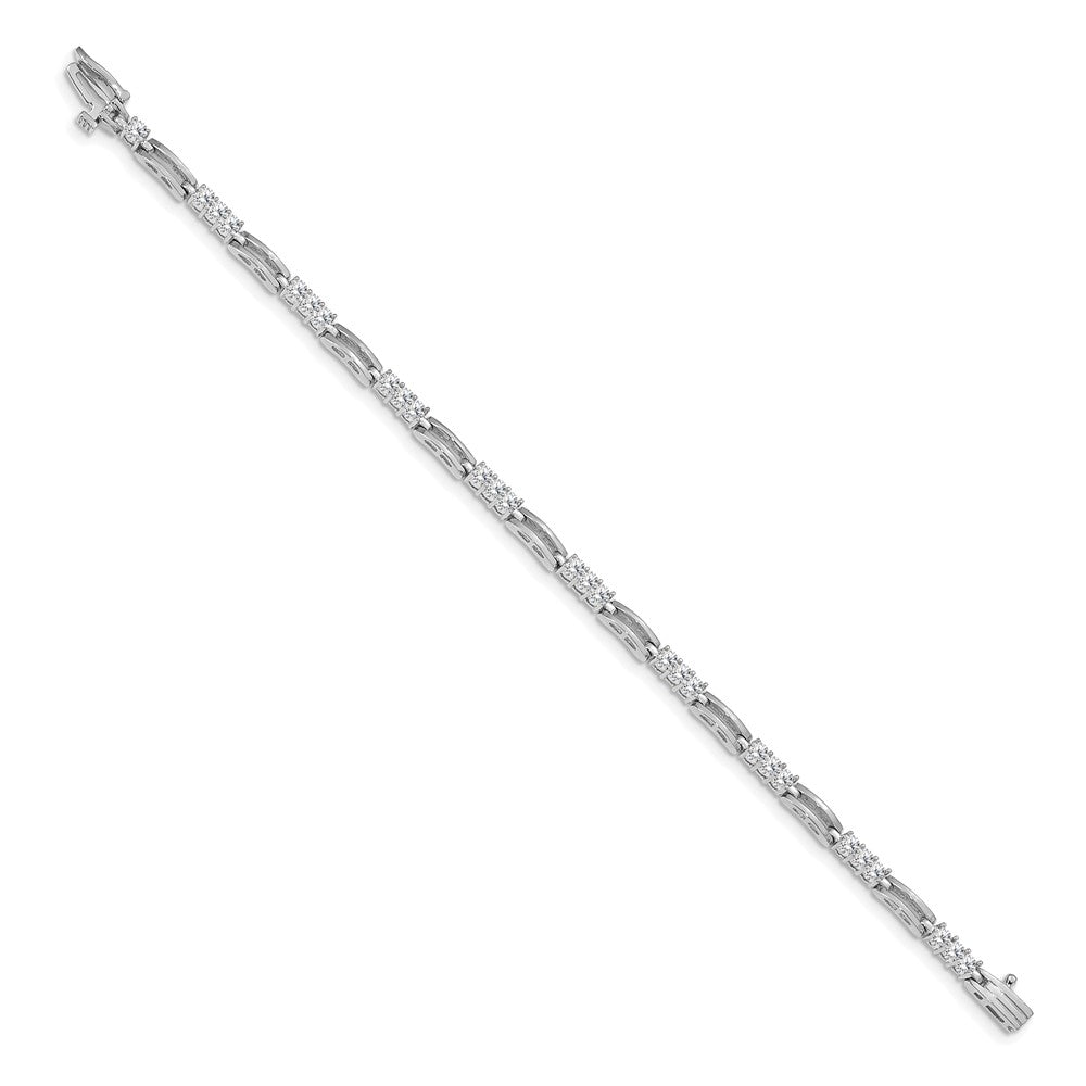14k White Gold 2.5mm Diamond Fancy Link Tennis Bracelet Mounting