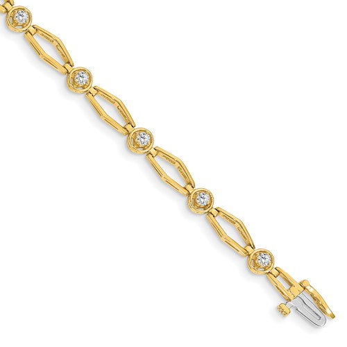 14k 2.7mm Diamond Fancy Bracelet Mounting