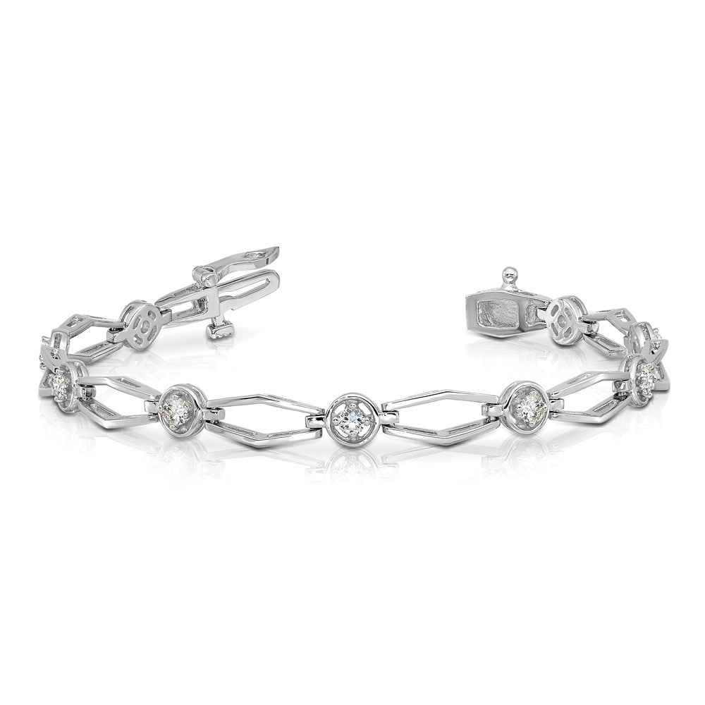 14k White Gold A Diamond Fancy Bracelet