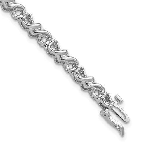 14k White Gold 2.1mm Tennis Bracelet Mounting
