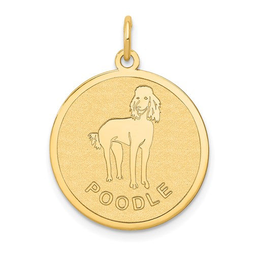 14k Poodle Disc Charm