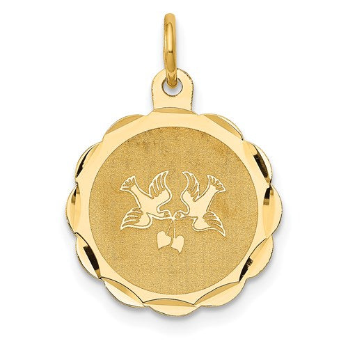 14k Love Birds Disc Charm