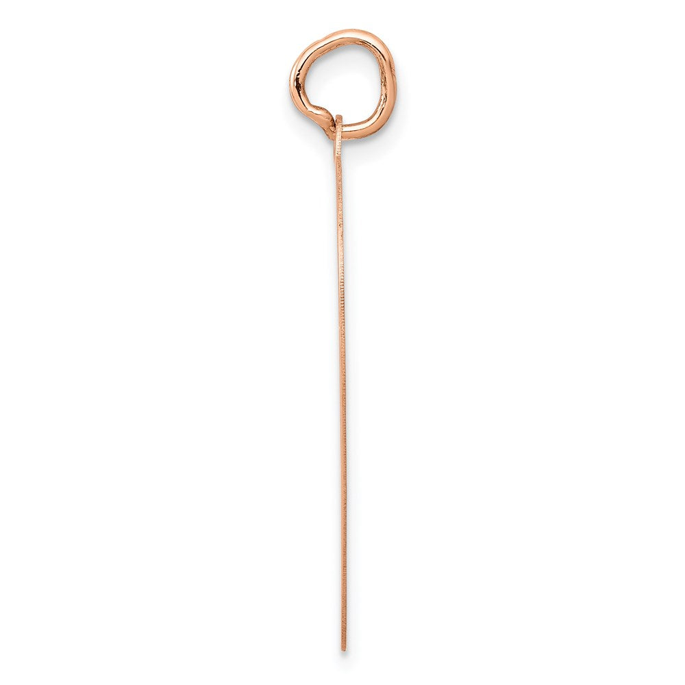 14K Rose Polished Heart Shaped Disc Pendant