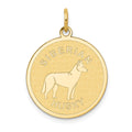 14k Siberian Husky Disc Charm