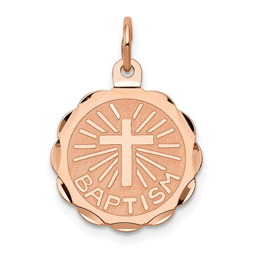 14k Rose Gold Baptism Charm