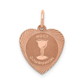 14k Rose Gold Holy Communion Heart Charm