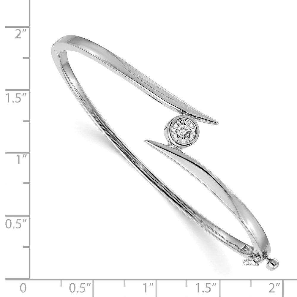 14k White Gold VS Diamond Hinged Bangle