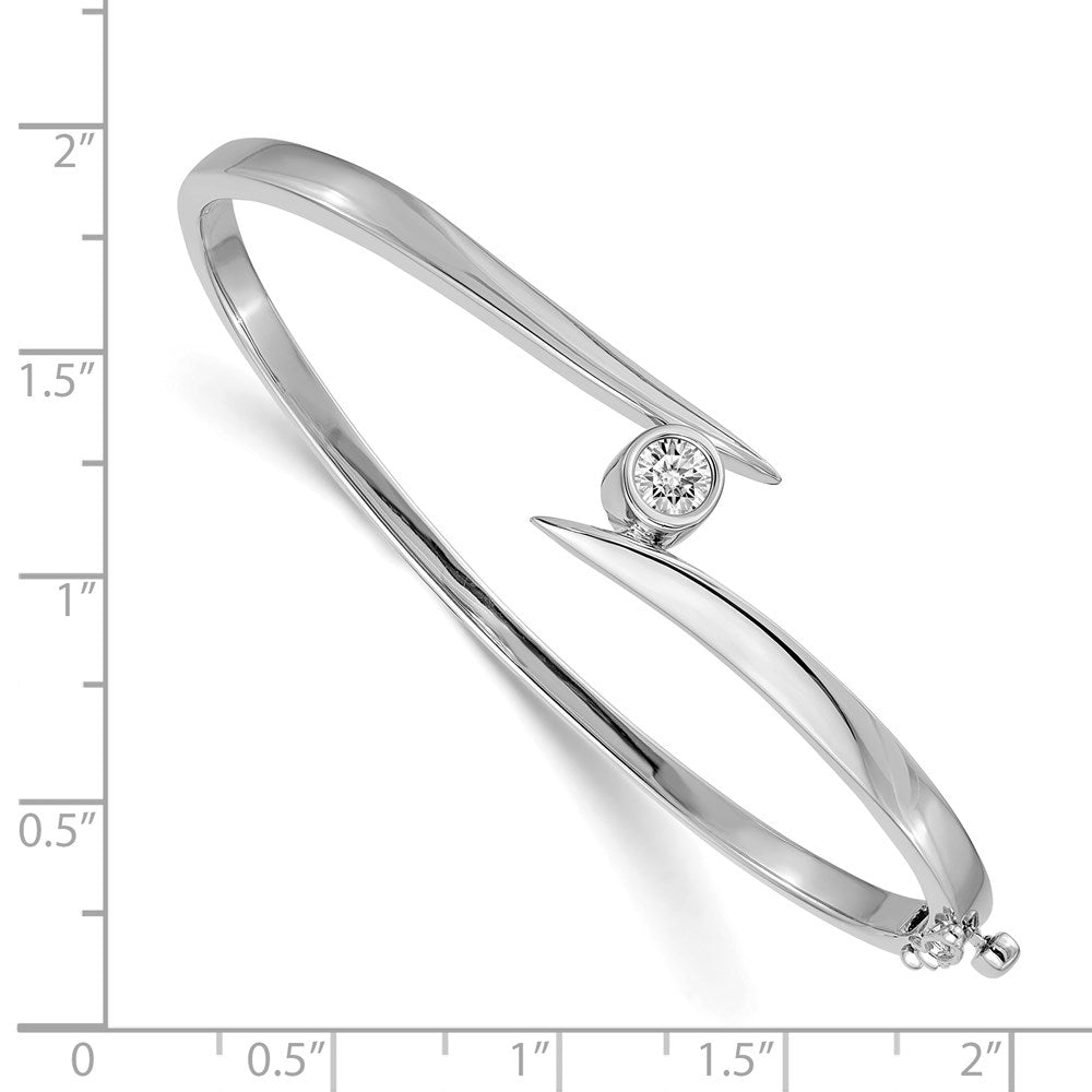 14k White Gold VS Diamond Hinged Bangle