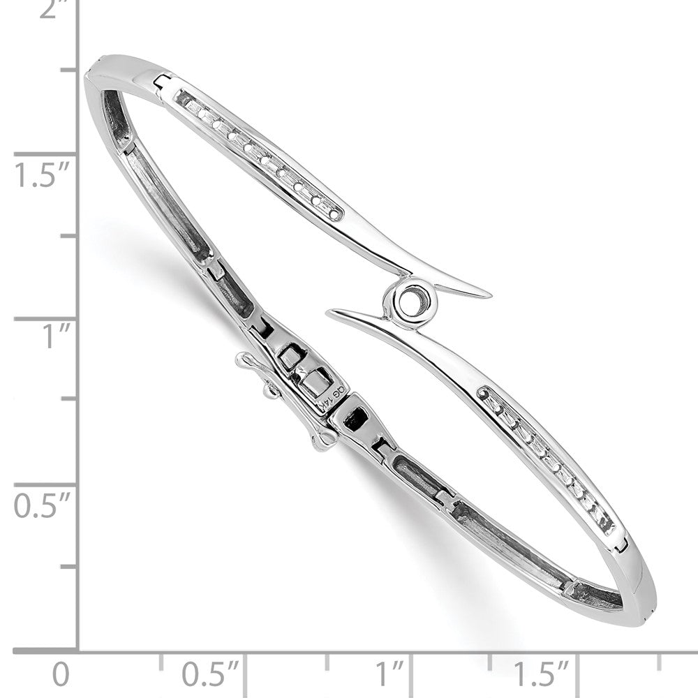 14k White Gold Hinged Bangle Mounting