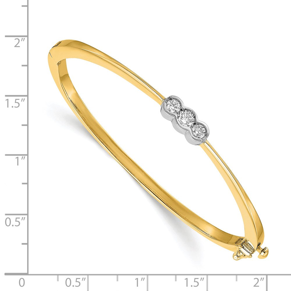 14k Two-tone VS Diamond Hinged Bangle