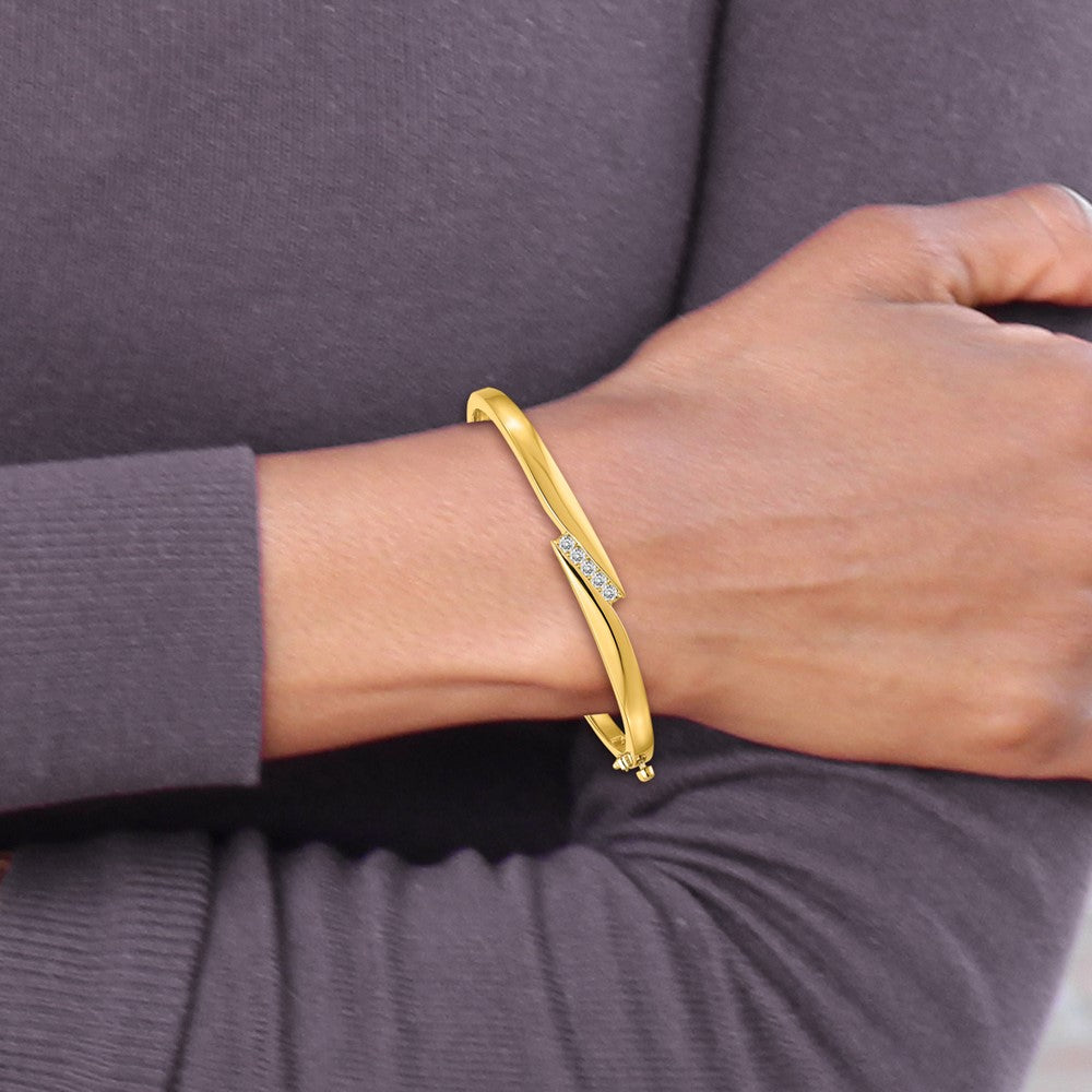 14k VS Diamond Hinged Bangle