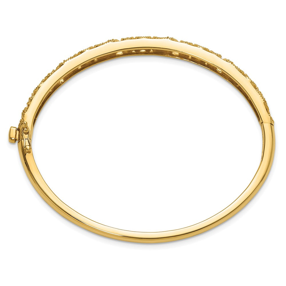 14k Hinged Swirl Design Bangle Mounting