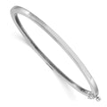 14k White Gold 2.5mm Polished Solid Hinged Bangle