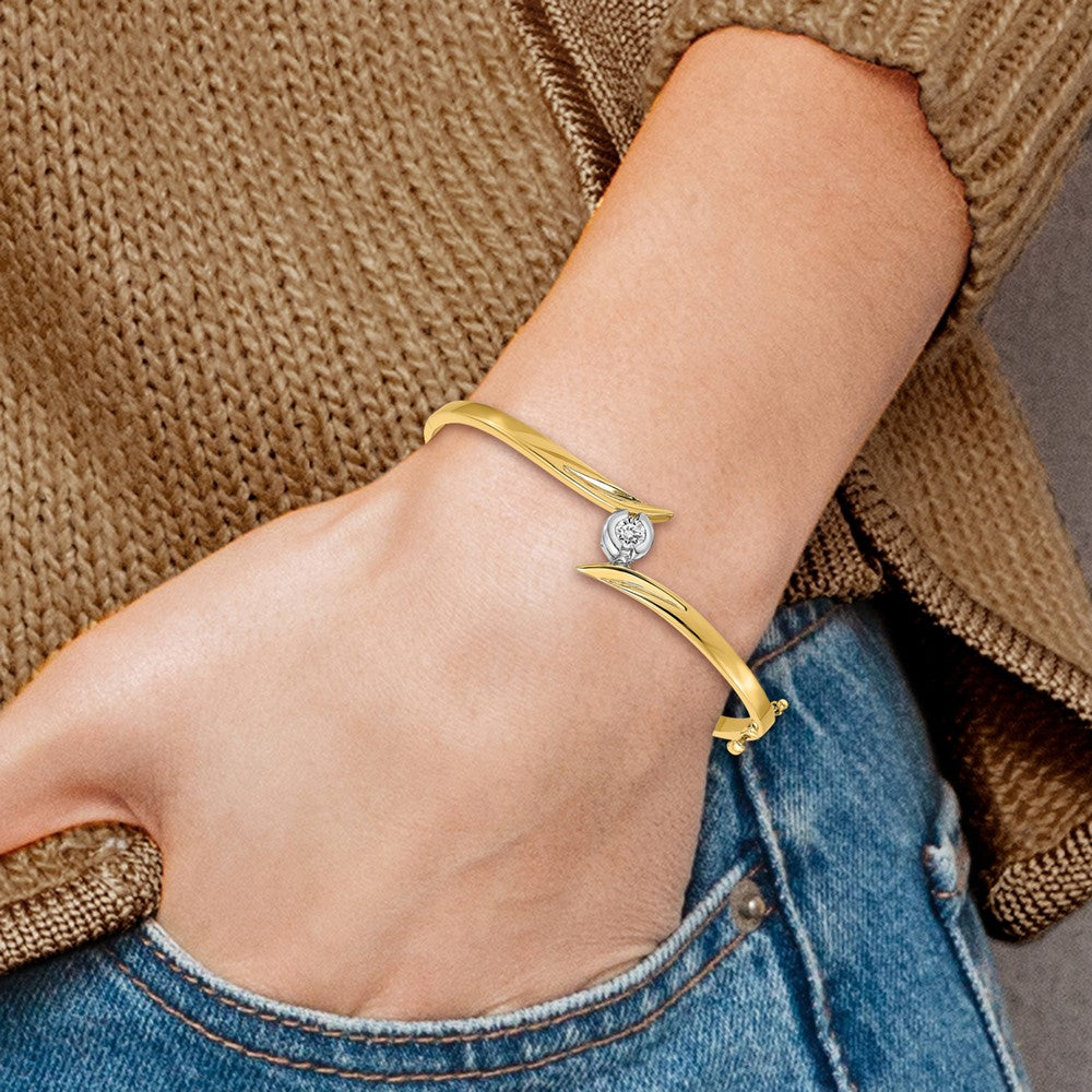 14k Two-tone Bangle Hinged Bracelet Mounting
