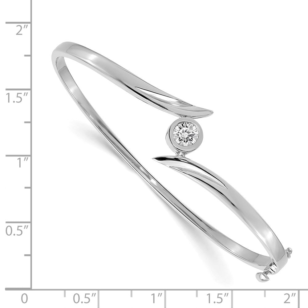 14k White Gold VS Diamond Hinged Bangle