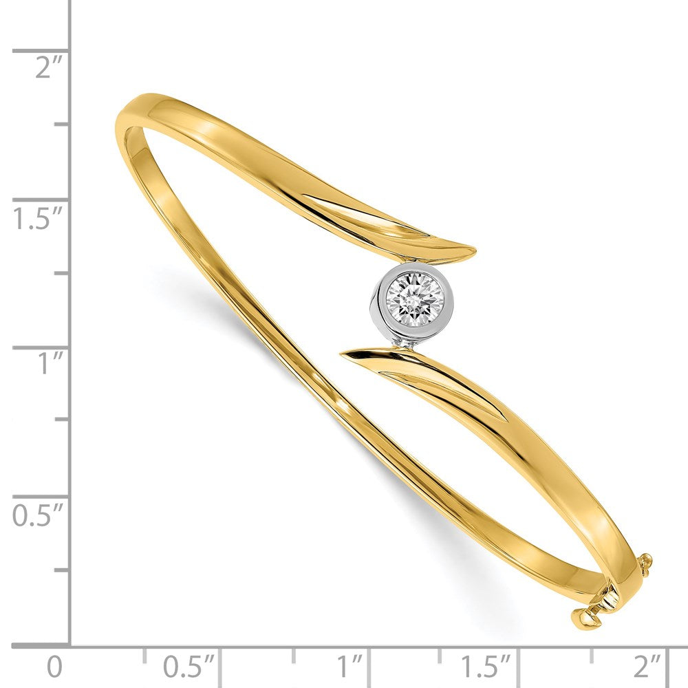 14k Two-tone VS Diamond Hinged Bangle