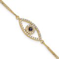 14k  A Diamond/Sapphire Evil Eye w/ 1in Ext.Bracelet