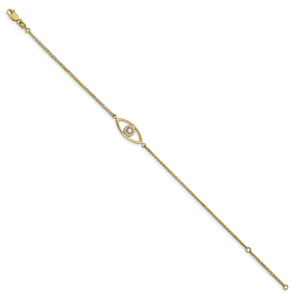 14k VS Diamond Evil Eye w/ 1in Ext. Bracelet
