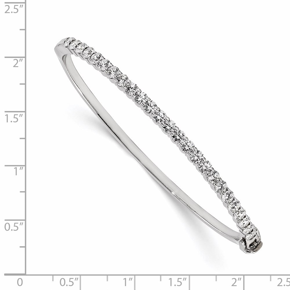 14k White Gold A Diamond Hinged Bangle